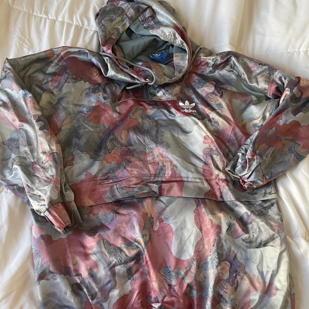 Adidas Oil-spill satin-feel track jacket